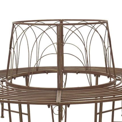 Trädbänk 8-Antal sittplatser Ø 160 x 89 cm Stål Antikbrun Rund