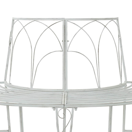 Trädbänk 4-Antal sittplatser 160 x 80 x 89 cm Stål Antik vit