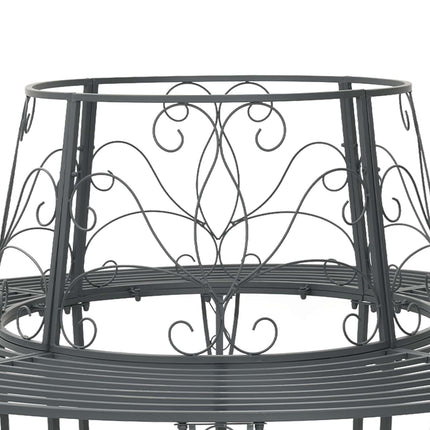 Trädbänk 8 -sitsig Ø 160 x 89 cm steel Silvergrå Rund