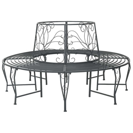 Trädbänk 8 -sitsig Ø 160 x 89 cm steel Silvergrå Rund