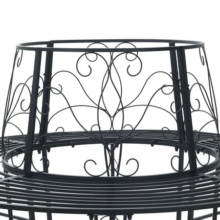 Trädbänk 8-Antal sittplatser Ø 160 x 89 cm Stål Svart Rund