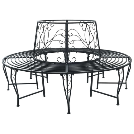 Trädbänk 8-Antal sittplatser Ø 160 x 89 cm Stål Svart Rund