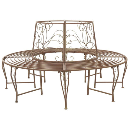 Trädbänk 8-Antal sittplatser Ø 160 x 89 cm Stål Antikbrun Rund