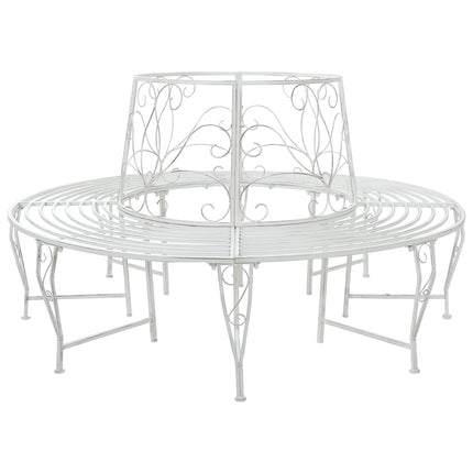 Trädbänk 8-Antal sittplatser Ø 160 x 89 cm Stål Antik vit Rund