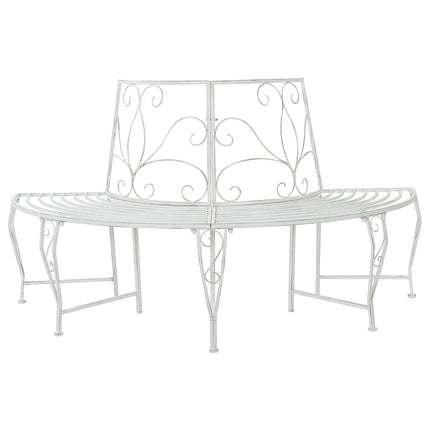 Trädbänk 4-Antal sittplatser 160 x 80 x 89 cm Stål Antik vit