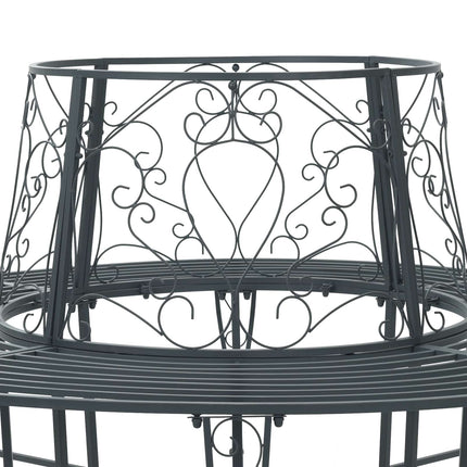 Trädbänk 8-Antal sittplatser Ø 160 x 89 cm Stål Silvergrå Rund