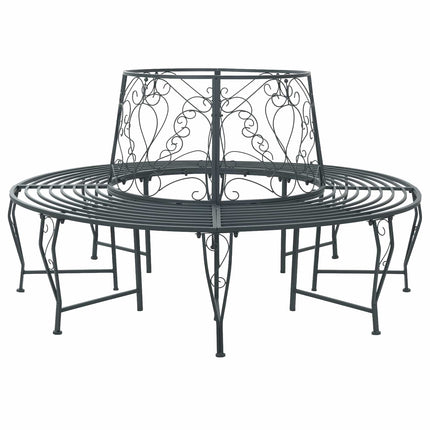 Trädbänk 8-Antal sittplatser Ø 160 x 89 cm Stål Silvergrå Rund