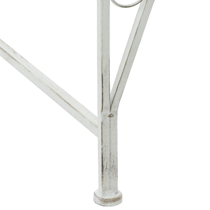 Trädbänk 8-Antal sittplatser Ø 160 x 89 cm Stål Antik vit Rund