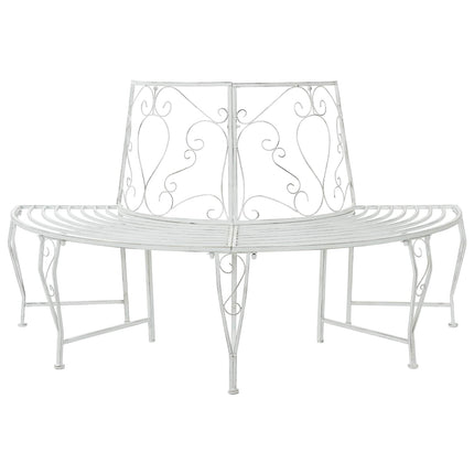 Trädbänk 4-Antal sittplatser 160 x 80 x 89 cm Stål Antik vit