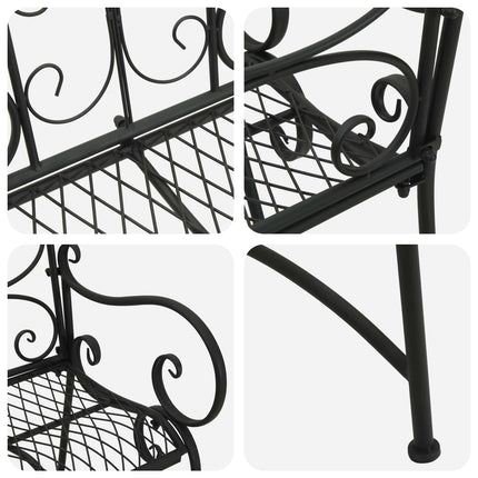 Trädgårdsbänk 2-Antal sittplatser 114 x 56,5 x 90 cm Stål Svart