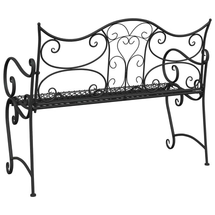 Trädgårdsbänk 2-Antal sittplatser 114 x 56,5 x 90 cm Stål Svart