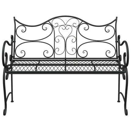 Trädgårdsbänk 2-Antal sittplatser 114 x 56,5 x 90 cm Stål Svart