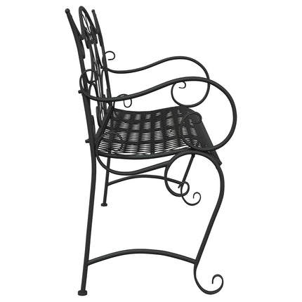 Trädgårdsbänk 2-Antal sittplatser 114 x 56,5 x 90 cm Stål Svart