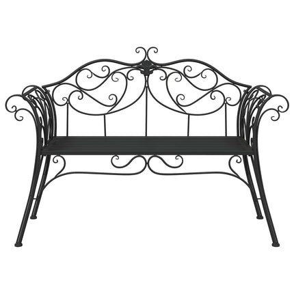 Trädgårdsbänk 2-Antal sittplatser 130 x 47 x 90 cm Stål Svart