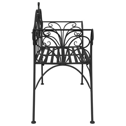 Trädgårdsbänk 2-Antal sittplatser 130 x 47 x 90 cm Stål Svart