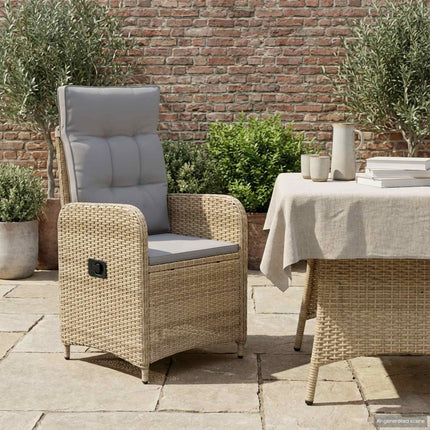 Fällbar trädgårdstol Beige och Ljusgrå