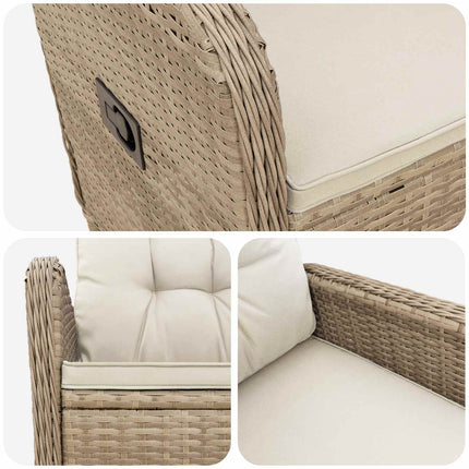 Fällbar trädgårdstol Beige och krämvit