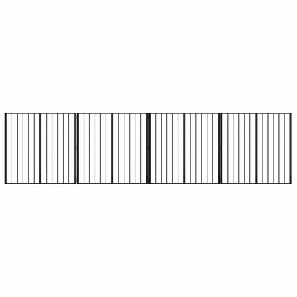 Hundgrind 4 pcs Svart 100 x 100 cm Galvaniserat Stål