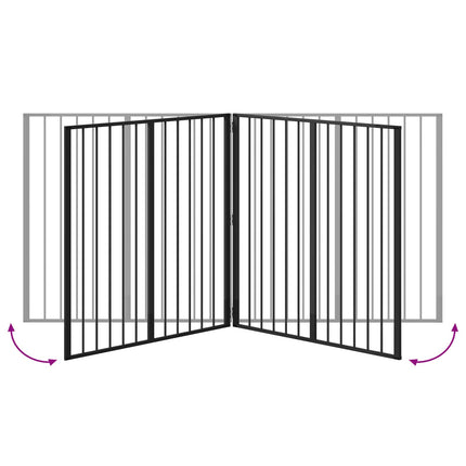 Hundgrind 4 pcs Svart 100 x 100 cm Galvaniserat Stål