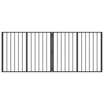 Hundgrind 2 pcs Svart 100 x 80 cm Galvaniserat Stål