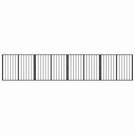 Hundgrind 4 pcs Svart 100 x 80 cm Galvaniserat Stål