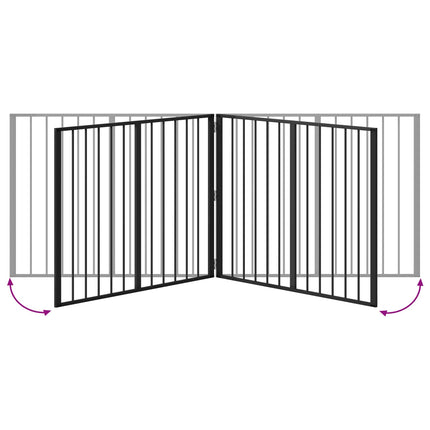 Hundgrind 4 pcs Svart 100 x 80 cm Galvaniserat Stål