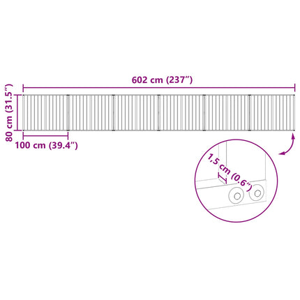 Hundgrind 6 pcs Svart 100 x 80 cm Galvaniserat Stål