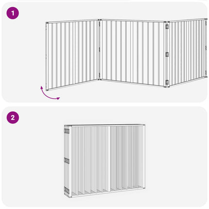 Hundgrind 8 pcs Svart 100 x 80 cm Galvaniserat Stål