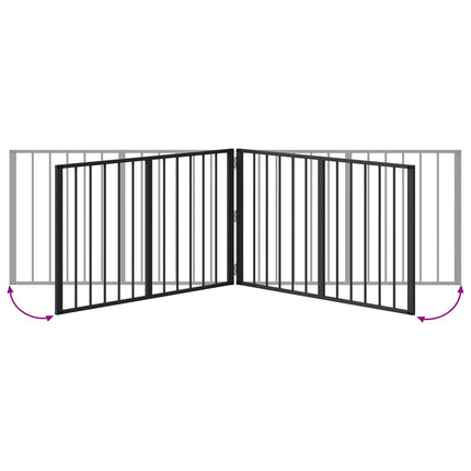 Hundgrind 4 pcs Svart 100 x 60 cm Galvaniserat Stål