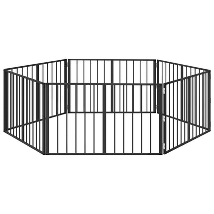 Hundgrind 6 pcs Svart 100 x 60 cm Galvaniserat Stål