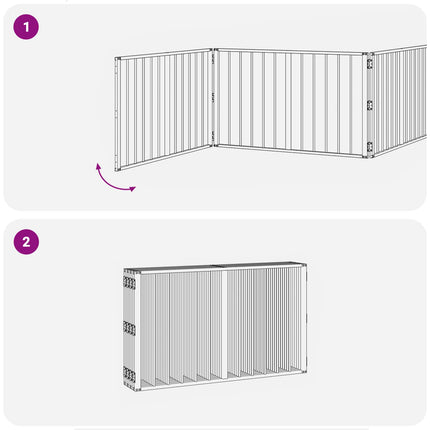 Hundgrind 8 pcs Svart 100 x 60 cm Galvaniserat Stål