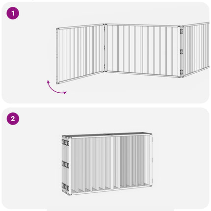 Hundgrind 10 pcs Svart 100 x 60 cm Galvaniserat Stål
