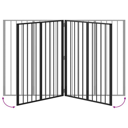 Hundgrind 2 pcs Svart 80 x 100 cm Galvaniserat Stål