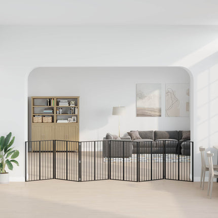 Hundgrind 6 pcs Svart 80 x 100 cm Galvaniserat Stål