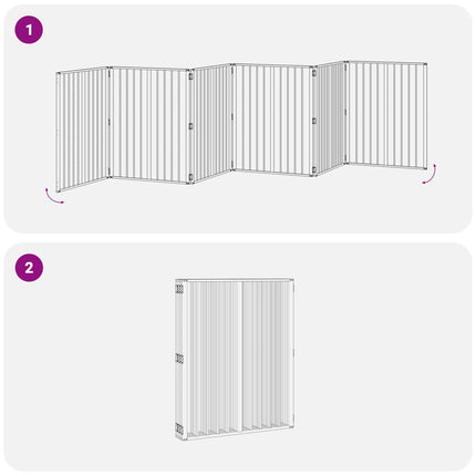 Hundgrind 6 pcs Svart 80 x 100 cm Galvaniserat Stål