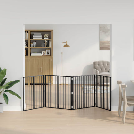 Hundgrind 4 pcs Svart 80 x 80 cm Galvaniserat Stål