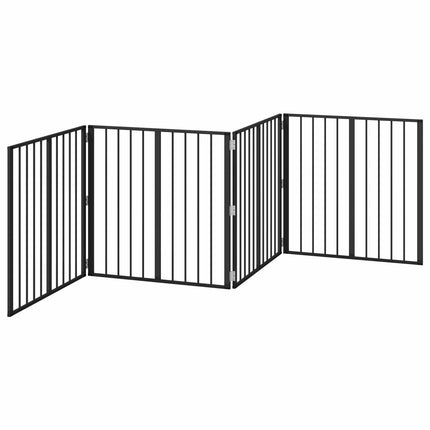 Hundgrind 4 pcs Svart 80 x 80 cm Galvaniserat Stål