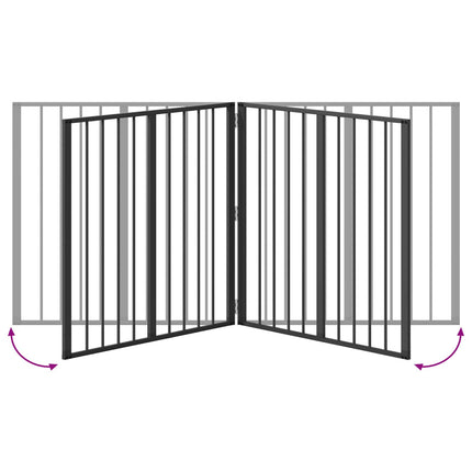 Hundgrind 4 pcs Svart 80 x 80 cm Galvaniserat Stål