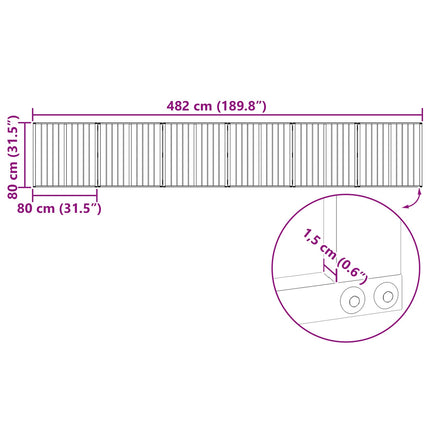 Hundgrind 6 pcs Svart 80 x 80 cm Galvaniserat Stål