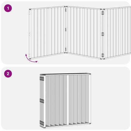 Hundgrind 8 pcs Svart 80 x 80 cm Galvaniserat Stål