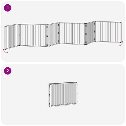 Hundgrind 6 pcs Svart 80 x 60 cm Galvaniserat Stål
