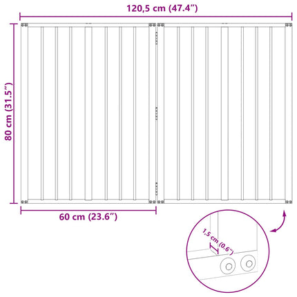 Hundgrind 2 pcs Svart 60 x 80 cm Galvaniserat Stål