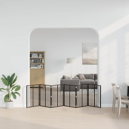 Hundgrind 6 pcs Svart 60 x 80 cm Galvaniserat Stål