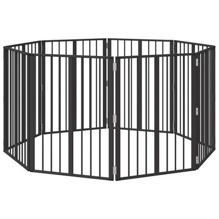 Hundgrind 8 pcs Svart 60 x 80 cm Galvaniserat Stål