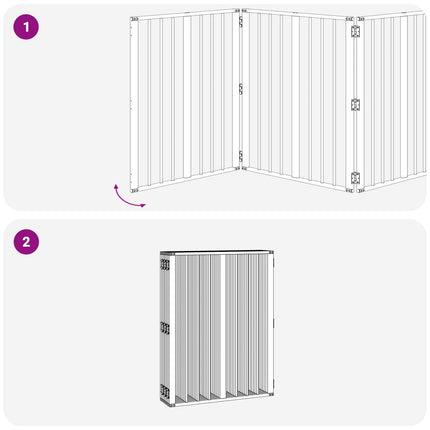Hundgrind 8 pcs Svart 60 x 80 cm Galvaniserat Stål