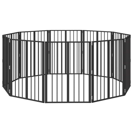 Hundgrind 10 pcs Svart 60 x 80 cm Galvaniserat Stål