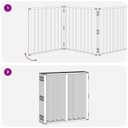 Hundgrind 8 pcs Svart 60 x 60 cm Galvaniserat Stål