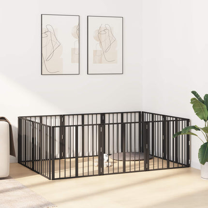 Hundgrind 10 pcs Svart 60 x 60 cm Galvaniserat Stål