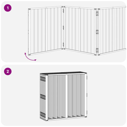 Hundgrind 10 pcs Svart 60 x 60 cm Galvaniserat Stål