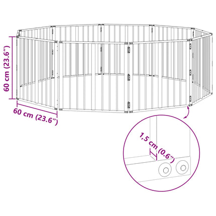 Hundgrind 10 pcs Svart 60 x 60 cm Galvaniserat Stål